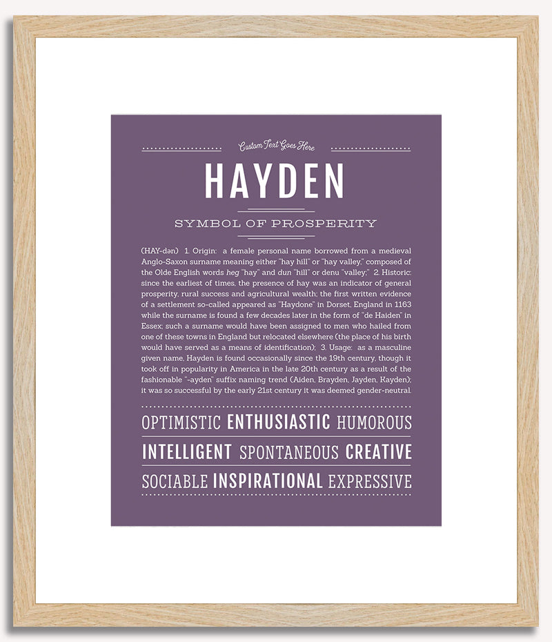 Hayden (male) | Name Art Print