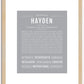 Hayden (male) | Name Art Print