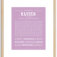 Hayden (female) | Name Art Print