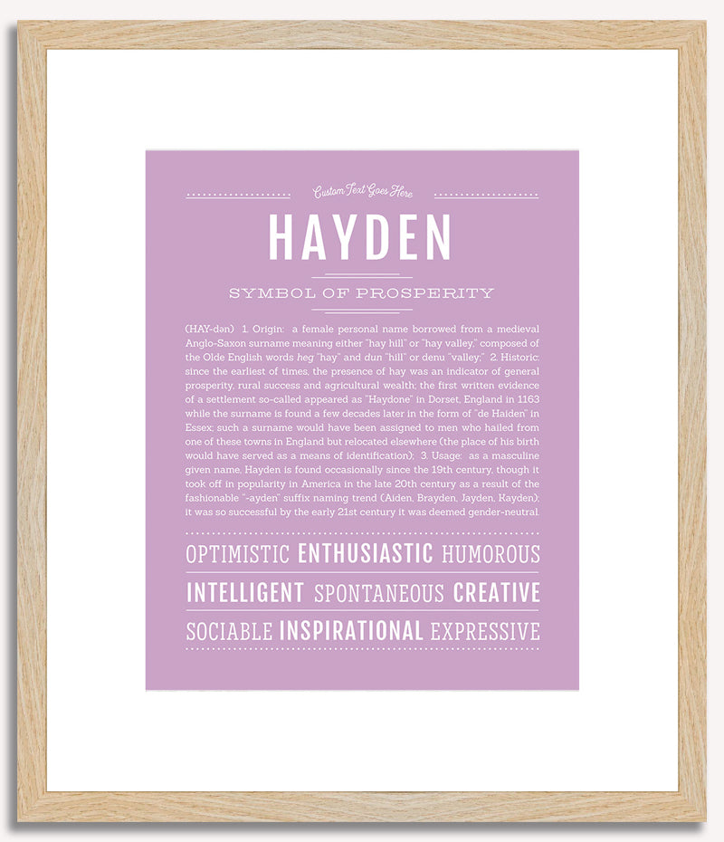 Hayden (female) | Name Art Print