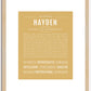 Hayden (female) | Name Art Print