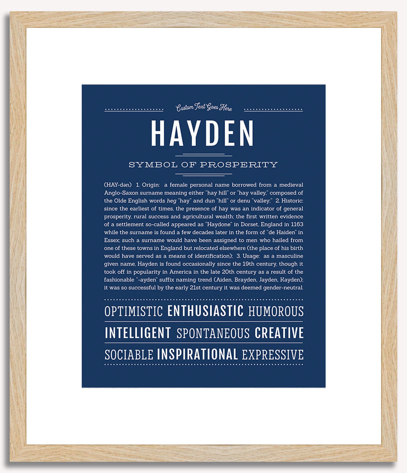 Hayden (female) | Name Art Print