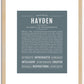 Hayden (male) | Name Art Print