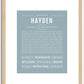 Hayden (female) | Name Art Print