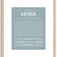 Hayden (male) | Name Art Print