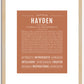 Hayden (male) | Name Art Print