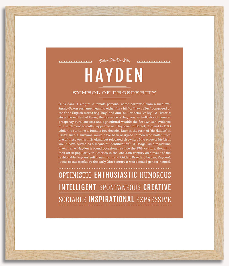 Hayden (male) | Name Art Print