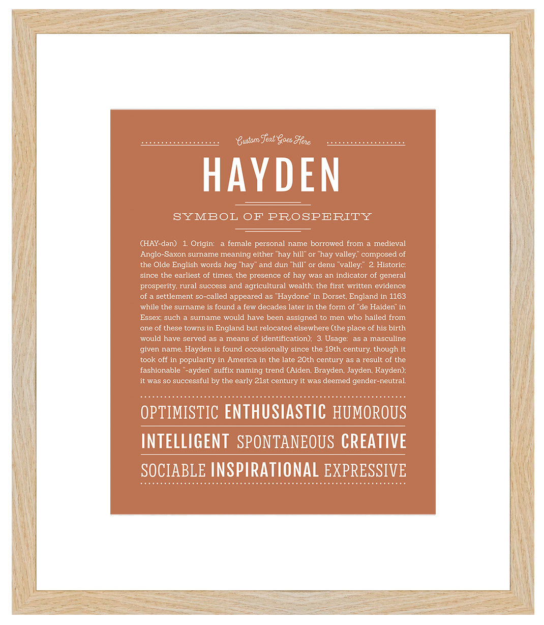 Hayden (female) | Name Art Print