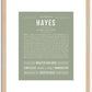 Hayes | Name Art Print