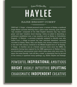Haylee | Name Art Print – Name Stories
