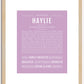 Haylie | Name Art Print