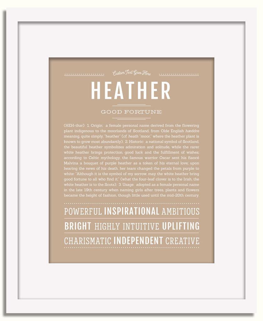 Frame Options | Tan | White Frame, Matted