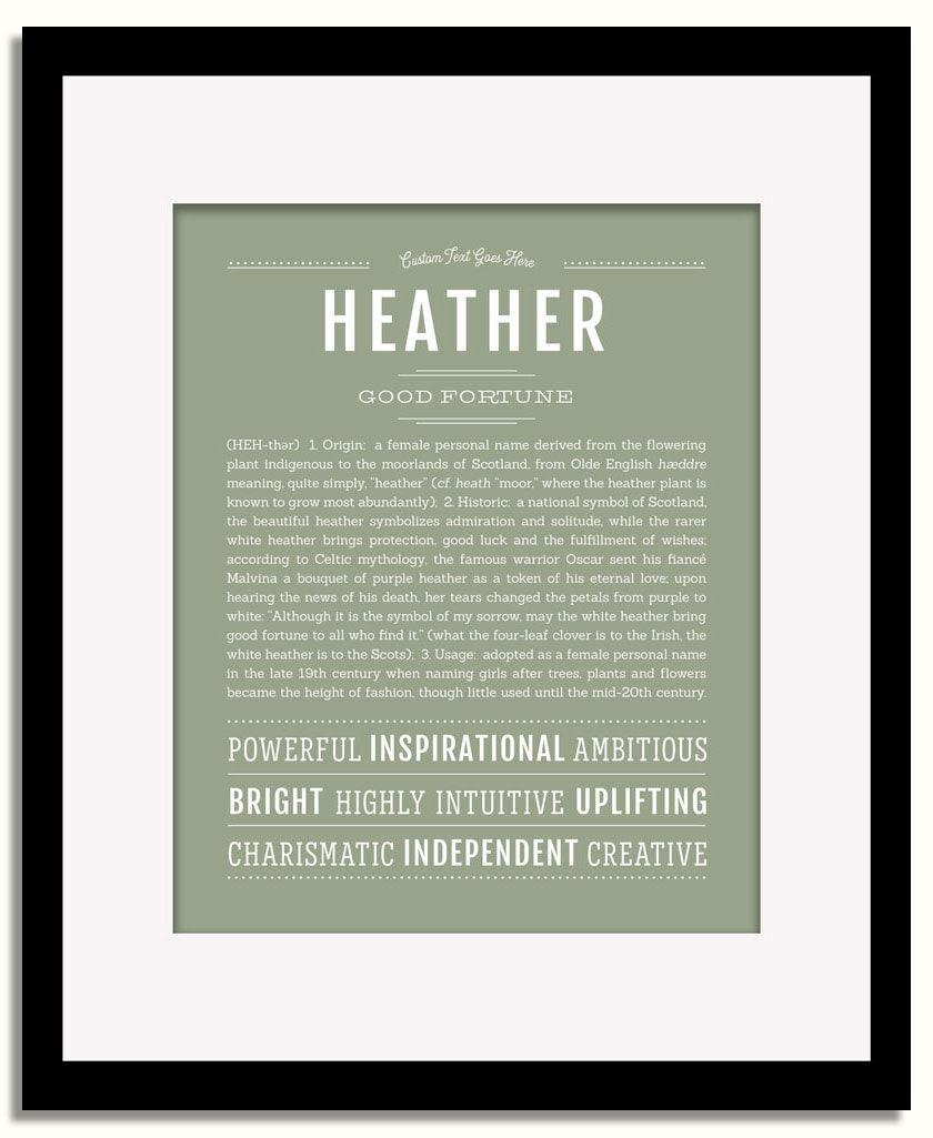 Frame Options | Sage | Black Frame, Matted