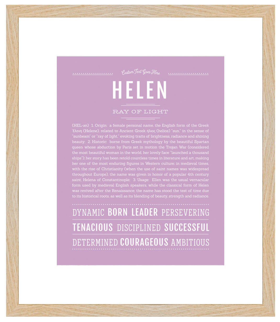 Frame Options | Lilac | Maple Frame, Matted