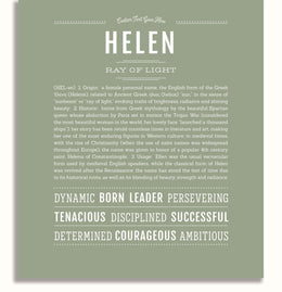 Helen Personalized Name Meaning Art Prints Name Stories