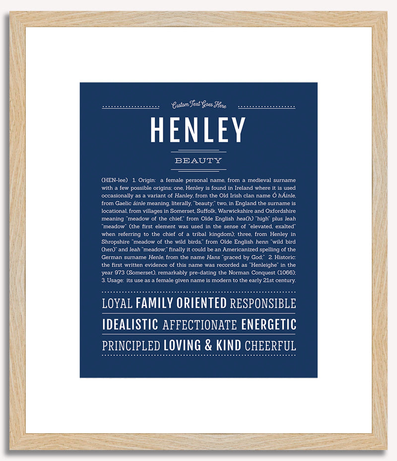 Henley | Name Art Print