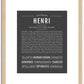 Henri | Name Art Print