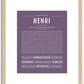 Henri | Name Art Print