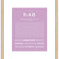 Henri | Name Art Print