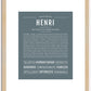 Henri | Name Art Print