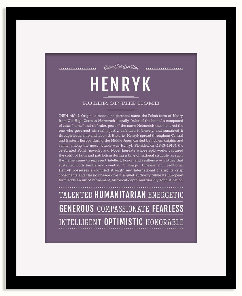 Frame Options | Deep Purple | Black Frame, Matted