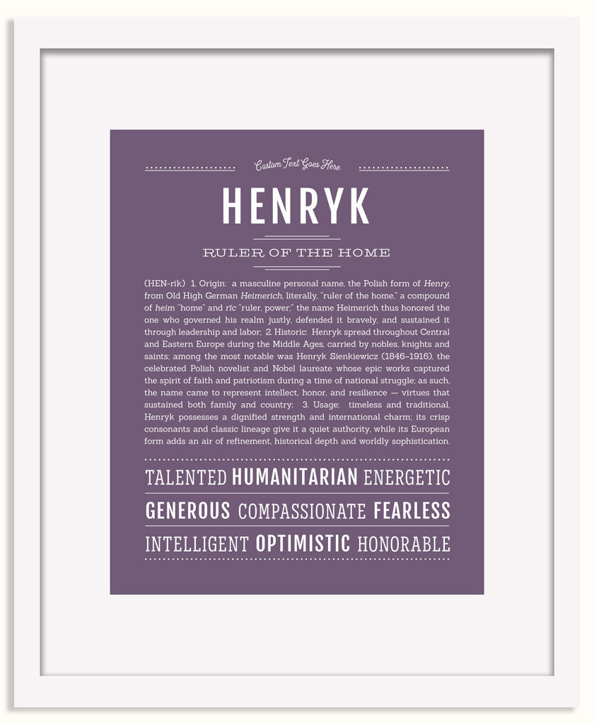 Frame Options | Deep Purple | White Frame, Matted