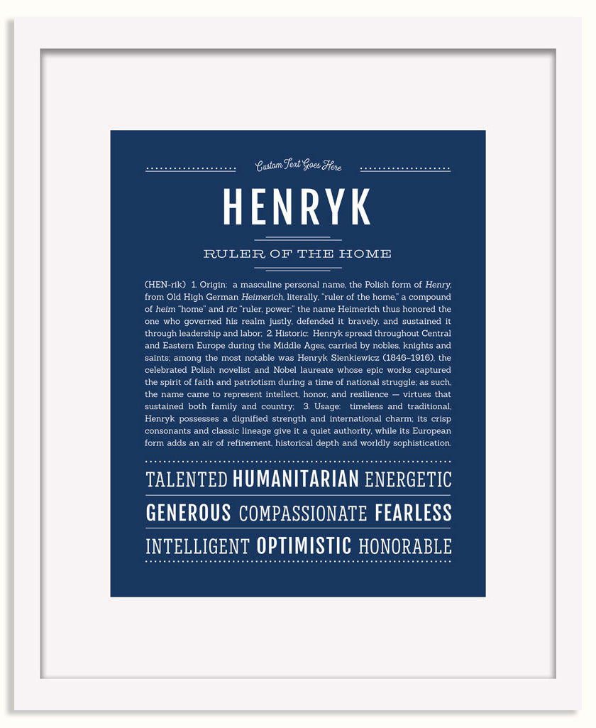 Frame Options | Midnight Blue | White Frame, Matted
