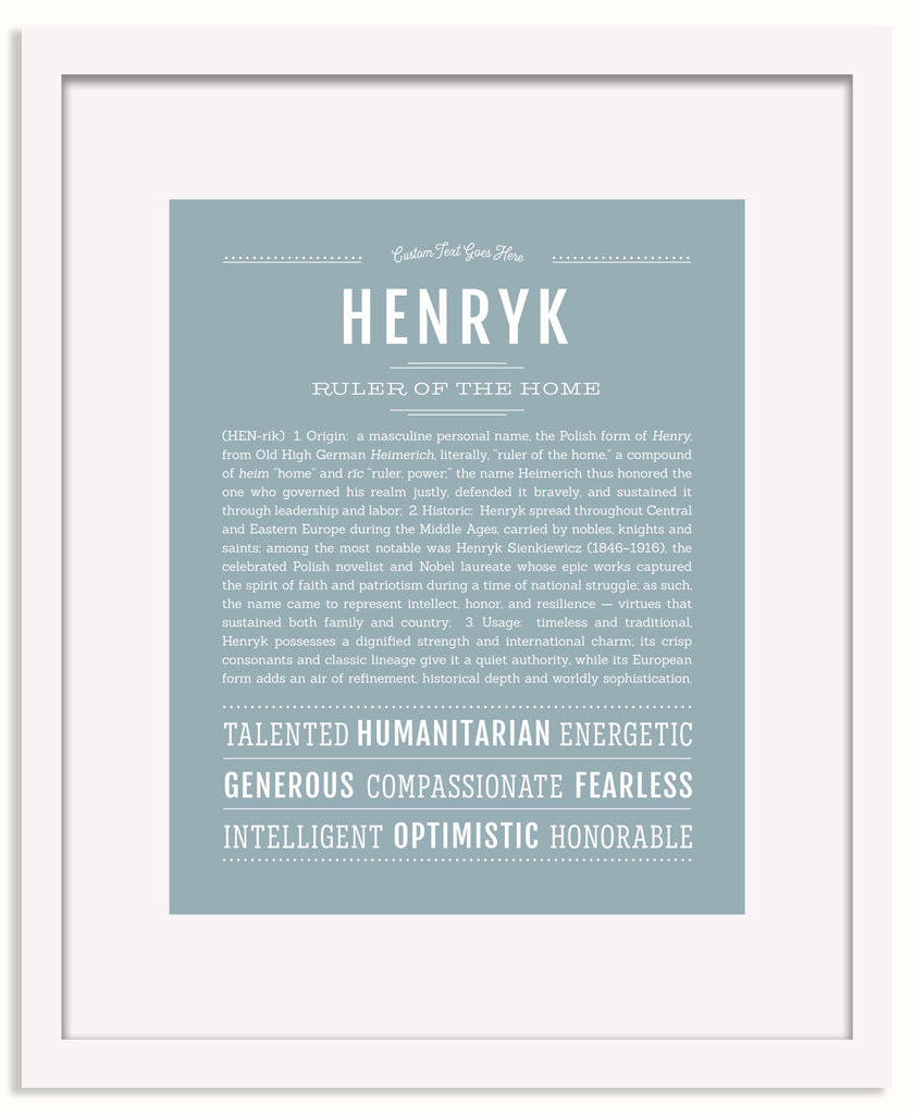 Frame Options | Powder Blue | White Frame, Matted