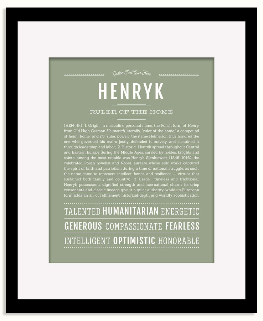 Frame Options | Sage | Black Frame, Matted