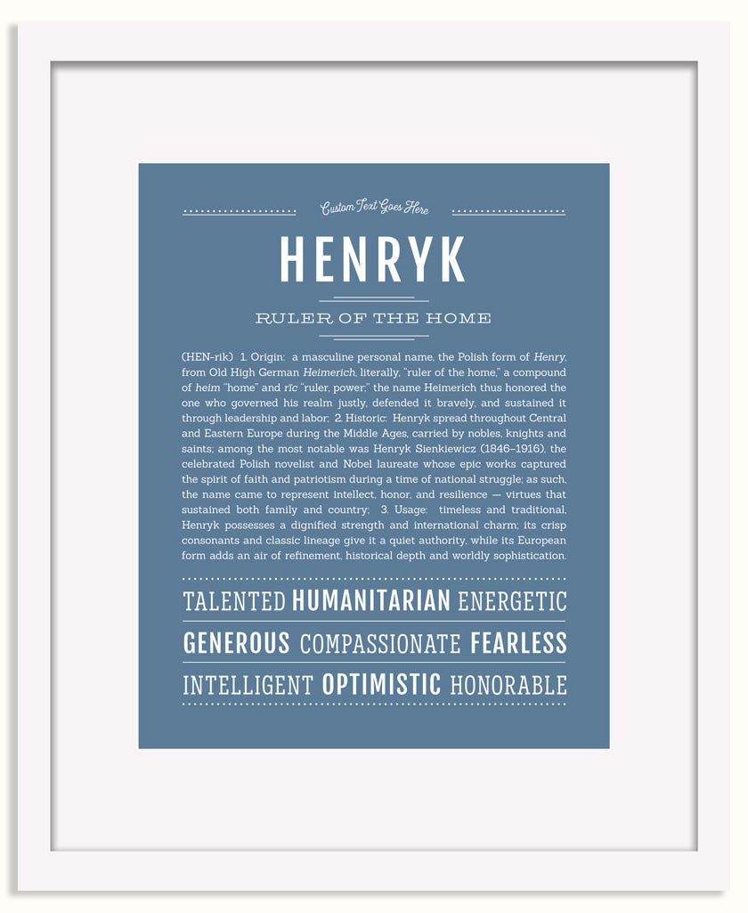 Frame Options | Steele Blue | White Frame, Matted