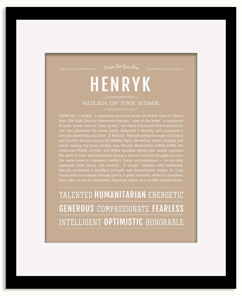 Frame Options | Tan | Black Frame, Matted