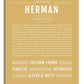 Herman Personalized Name Meaning Art Prints – Name Stories