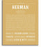 Herman Personalized Name Meaning Art Prints – Name Stories