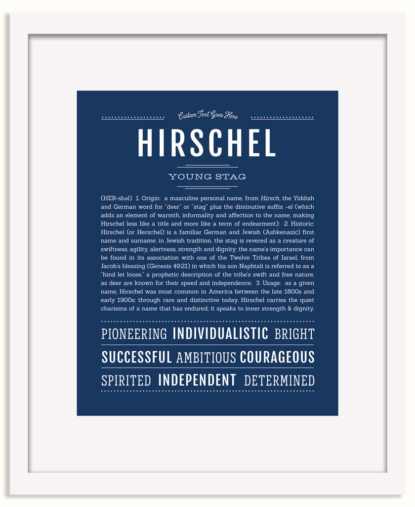 Frame Options | Midnight Blue | White Frame, Matted