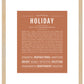 Holiday | Name Art Print