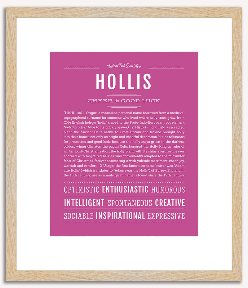 Hollis (male) | Name Art Print