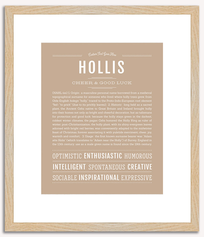 Hollis (male) | Name Art Print