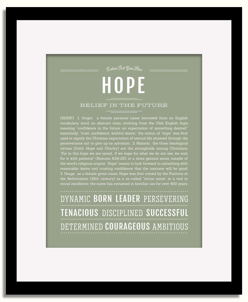 Frame Options | Sage | Black Frame, Matted