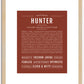 Hunter (male) | Name Art Print