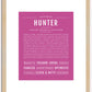 Hunter (male) | Name Art Print