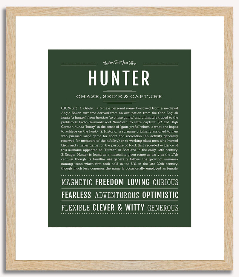 Hunter (female) | Name Art Print