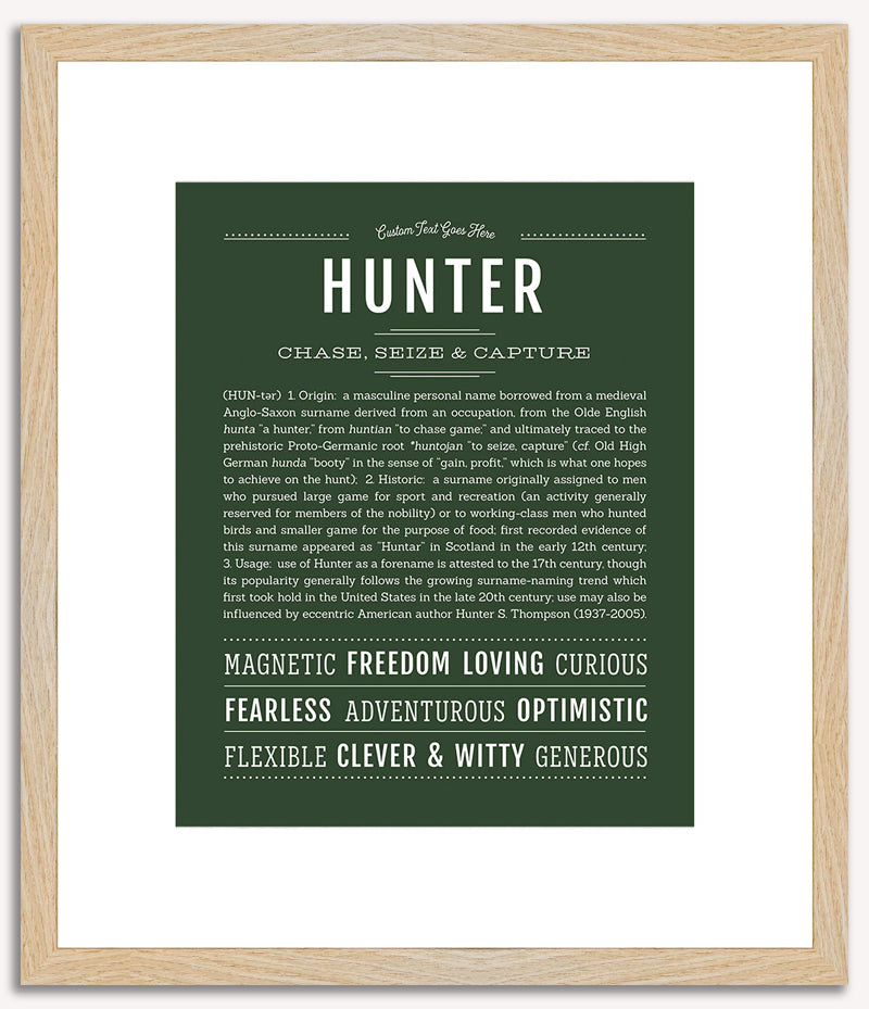 Hunter (male) | Name Art Print