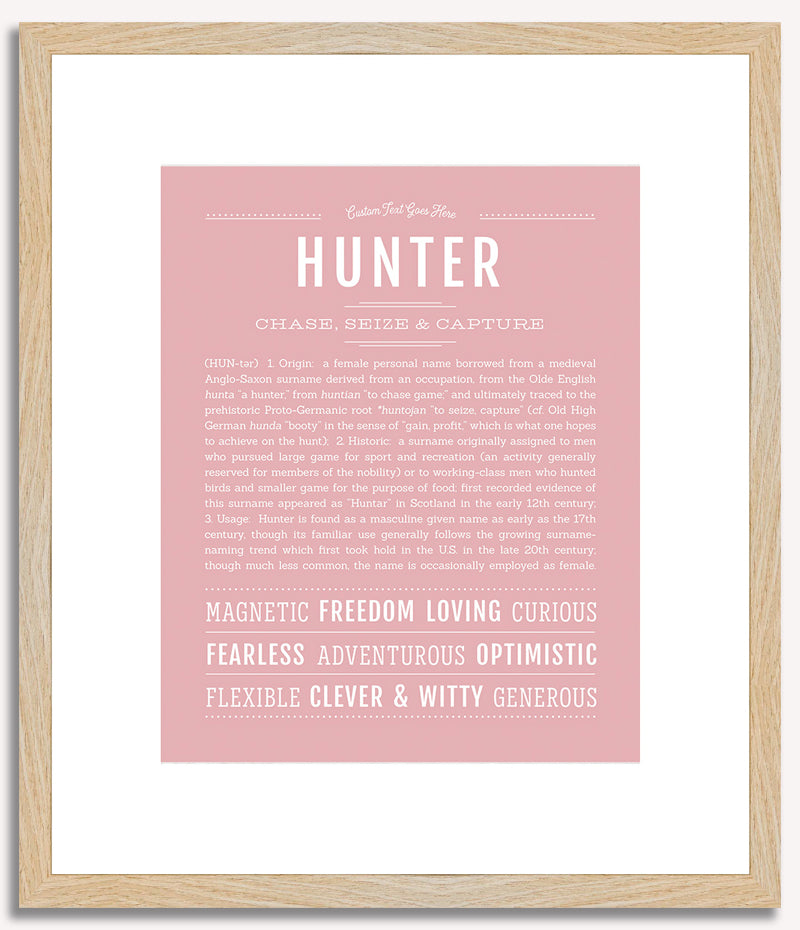 Hunter (female) | Name Art Print