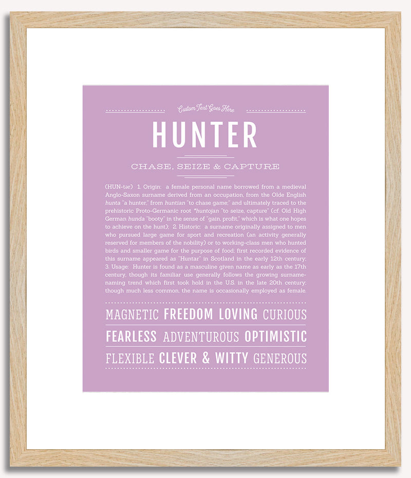 Hunter (female) | Name Art Print