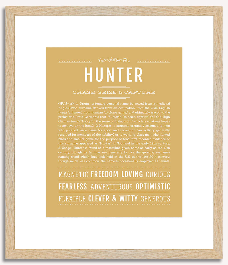 Hunter (female) | Name Art Print