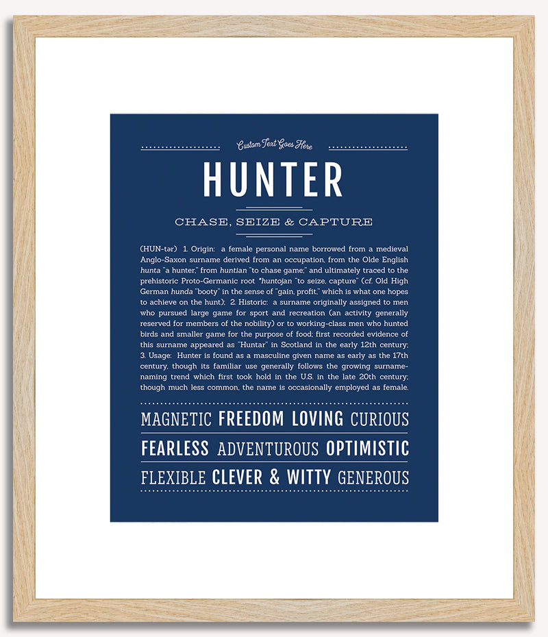 Hunter (female) | Name Art Print