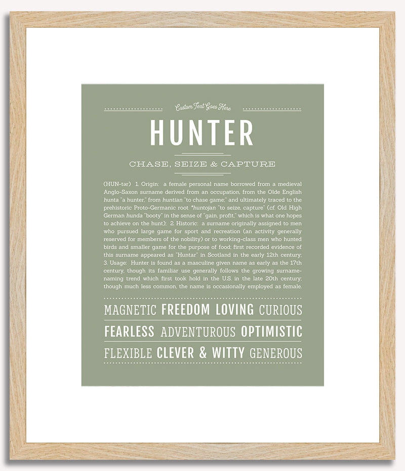 Hunter (female) | Name Art Print