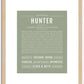 Hunter (male) | Name Art Print