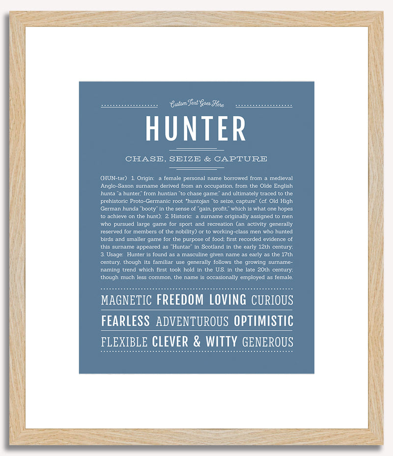 Hunter (female) | Name Art Print