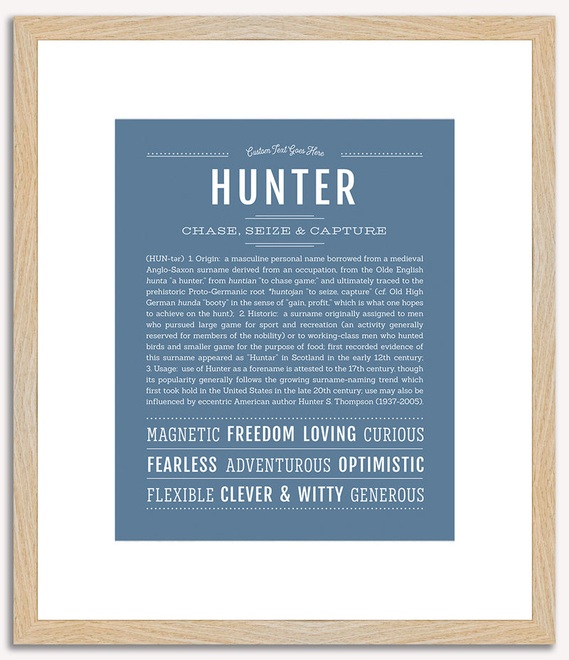 Hunter (male) | Name Art Print